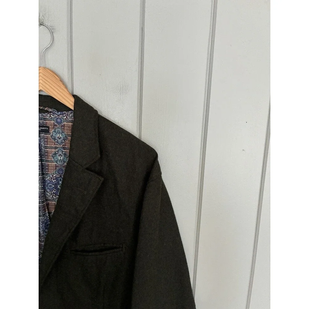 Engineered Garments Andover Jacket Blazer XL Olive Green Pockets 100% Wool Lined